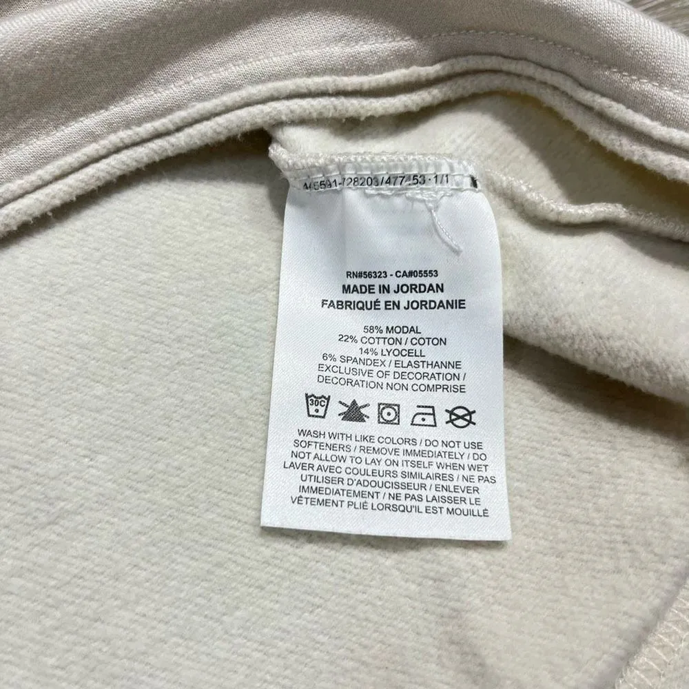 Nike Yoga Luxe Fleece Crew Long Sleeve Top Women’s Sz S Modal Tan Oversized - Image 9