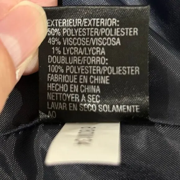 Tahari ASL Arthur S Levine‎ Navy Pinstripe Blazer Women 12 Office Workwear Blue - Image 6