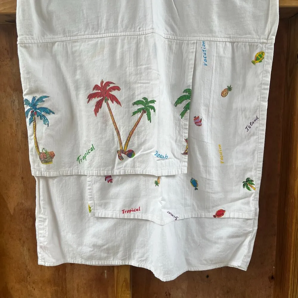 Julie Mango Vintage 90's White Vacation Theme T - Image 4