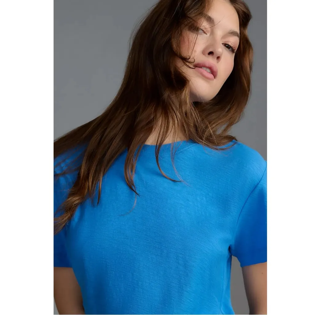 Nation LTD Winslow Shirred T-Shirt Dress in Lapis NWT Size XS - Image 12