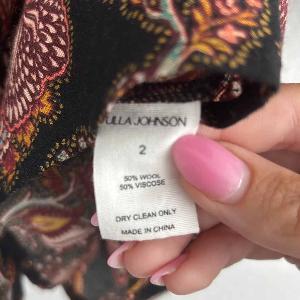 Ulla Johnson Suri Floral Paisley Wool Blend Top - Image 6