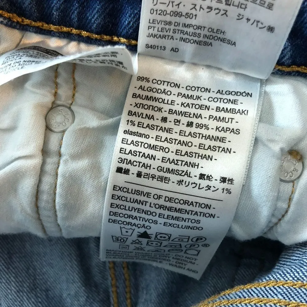 Levi Strauss & Co. Womens Shorts 501 Button Fly Raw Hem Cut Off Medium Wash 29 - Image 5