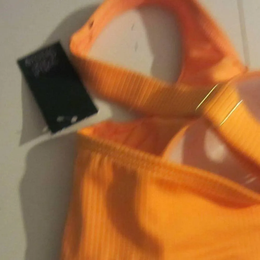Wild Fable Orange Ribbed Bikini Top Strappy Back Swim 2X - Image 5
