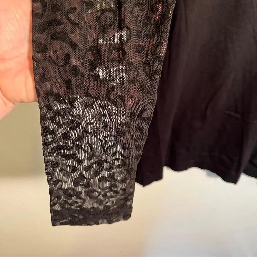 August Silk Mock Neck Sweater Sheer Sleeve - Image 6