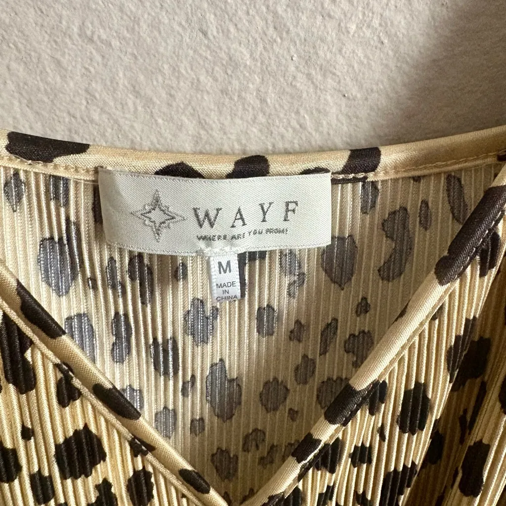 WAYF Surplice Ribbed Cheetah Print Bodysuit Top - Image 4