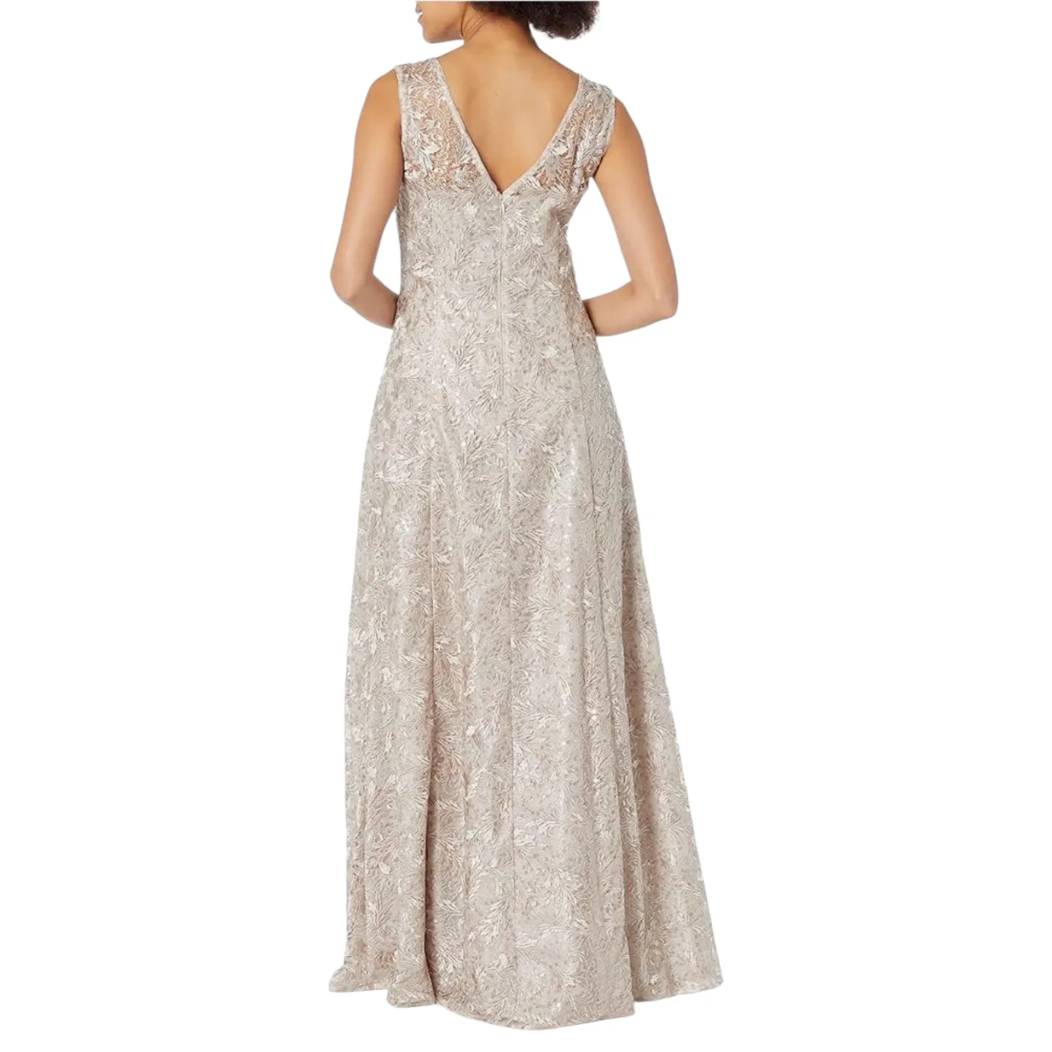 $299 Adrianna Papell Formal Evening Gown Size 6 Sequin Lace Dress Wedding Party - Image 2