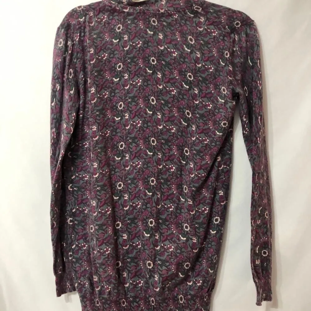 Marc by Marc Jacobs Purple Floral Cardigan Sweater Womens XS Preppy Cottage Core - Image 4