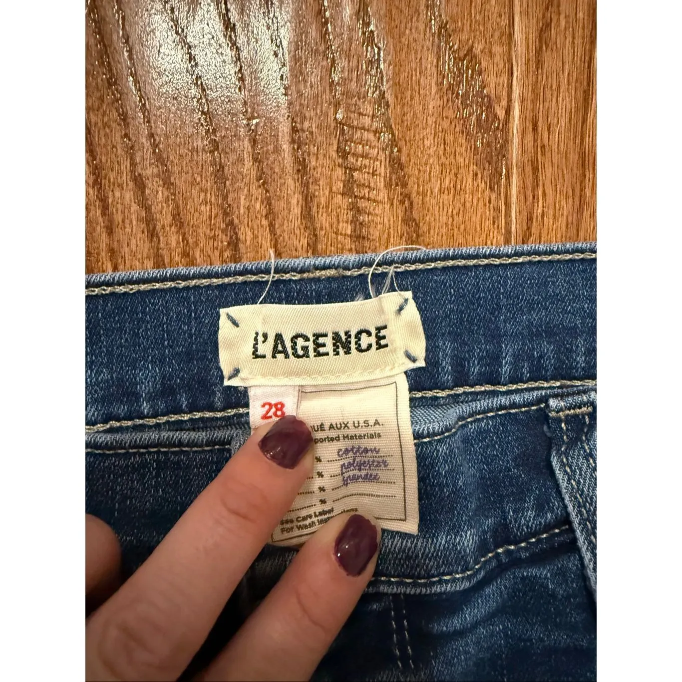 L’Agence high rise slim leg raw hem crop jeans 28 - Image 4