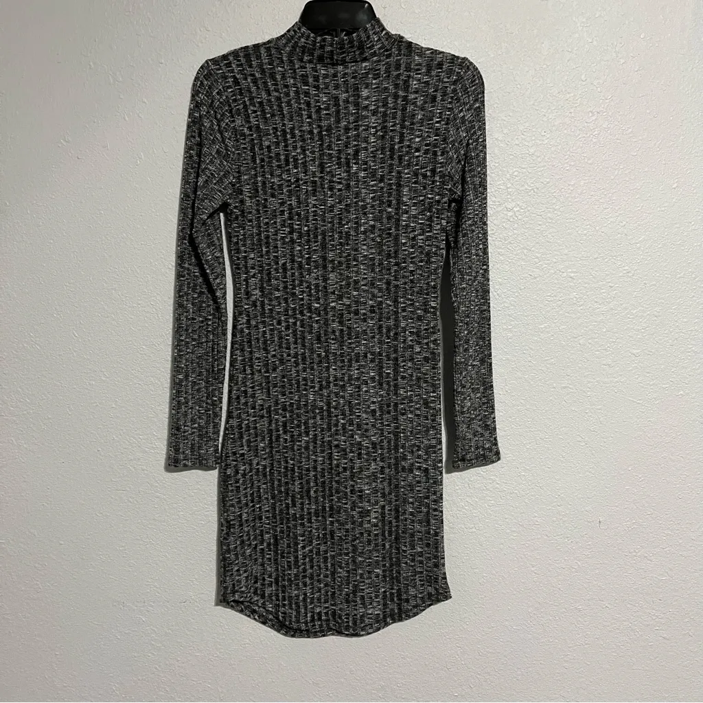 Abercrombie & Fitch Marled Gray Mockneck Bodycon Midi Dress Sz Small - Image 4
