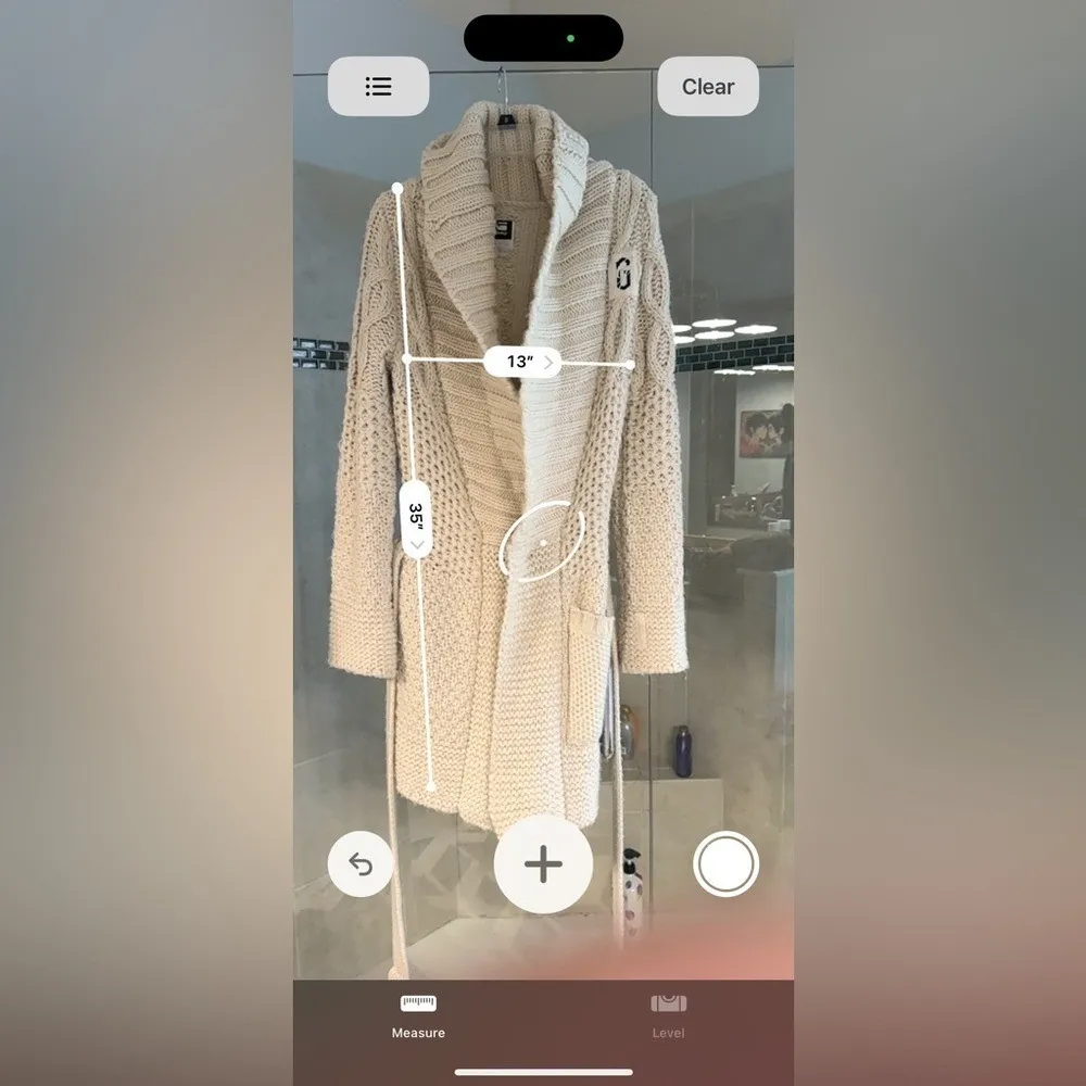 GStar‎ Heavy Long Cardigan Knit, cream, size small, wool! - Image 13