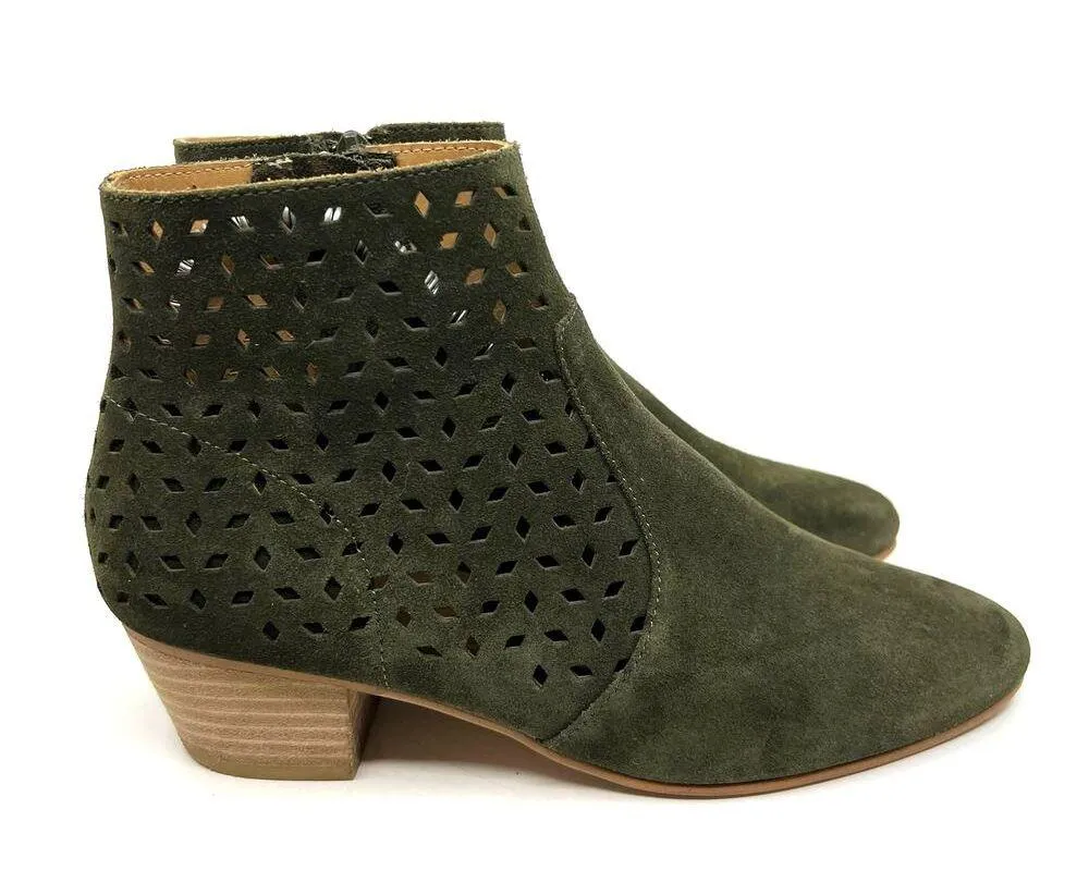 Soludos Lola Green Suede Perforated Bootie Women's 8 US - Image 3
