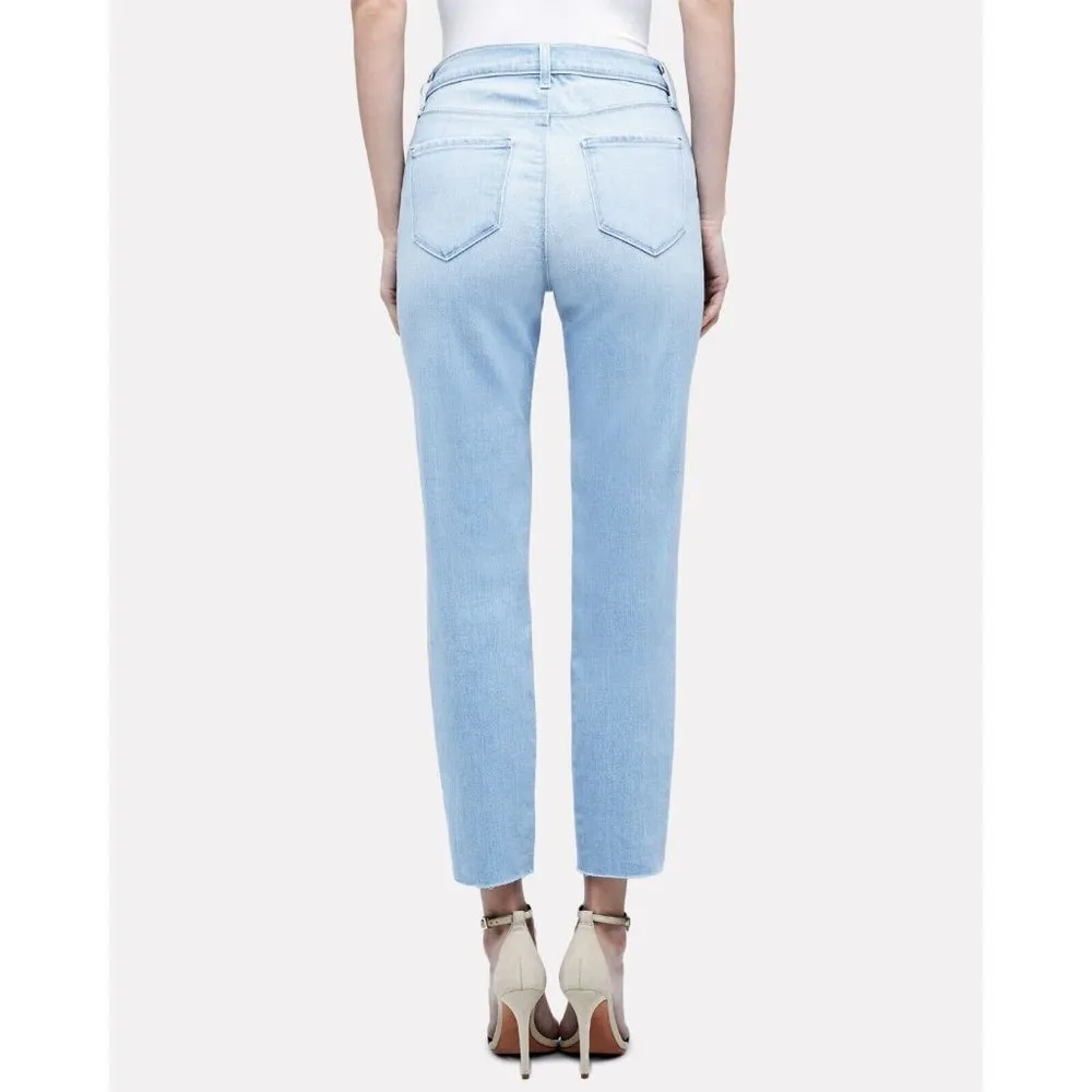 L'agence El Matador French Slim Jeans Light Wash Raw Hem Stretch 25 - Image 2