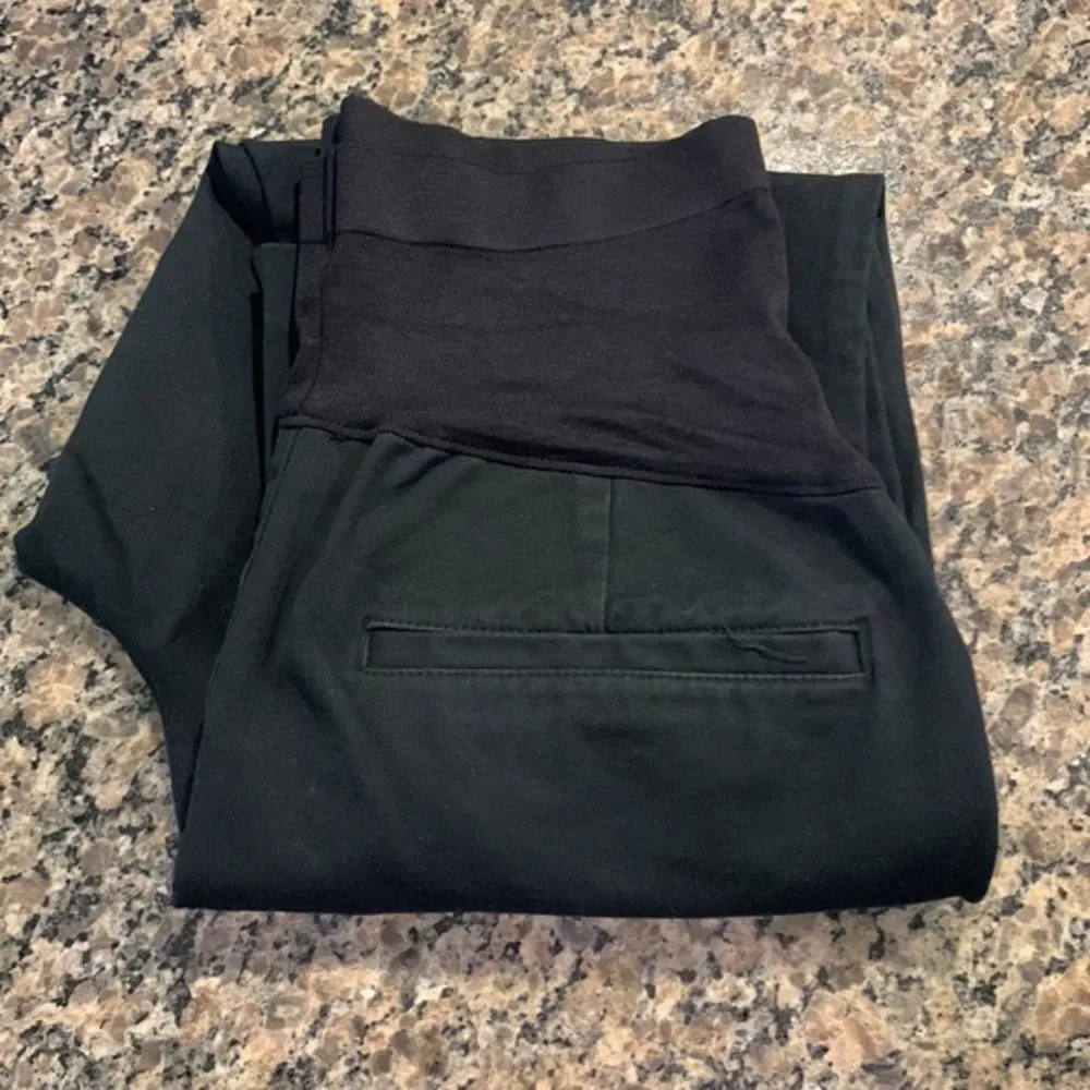 Old Navy Maternity Black Pixie Full Panel Pants Size 12 EUC #6686 - Image 5
