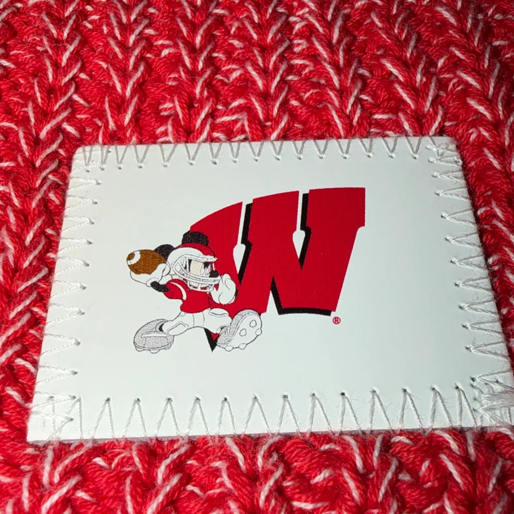 NWOT Disney x LoveYourMelon Mickey Mouse University of Wisconsin Football Beanie - Image 2