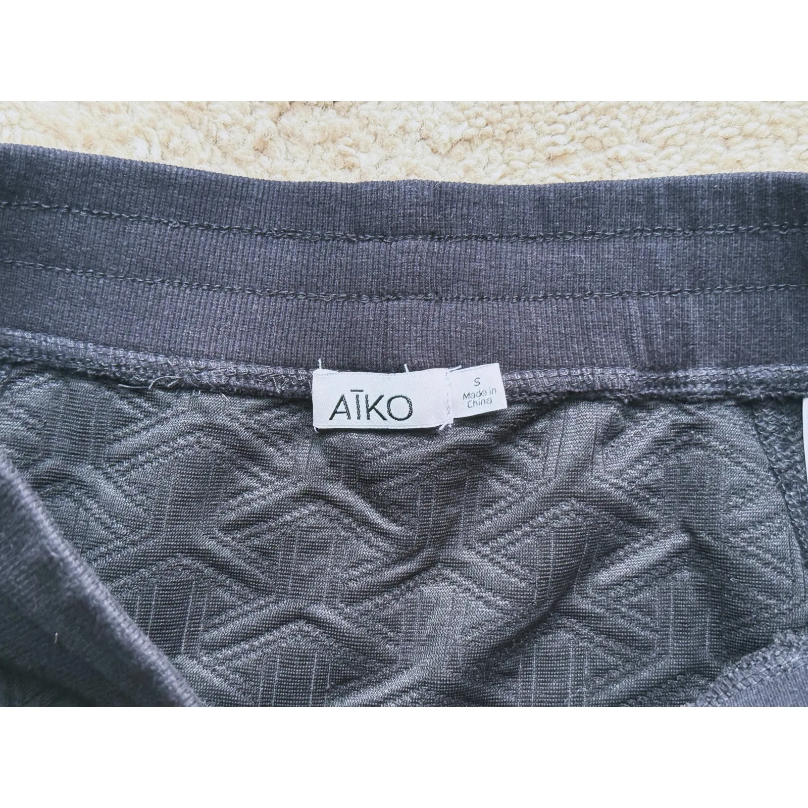 NWT AIKO Dark Academia Quilted Skater Skirt Small Black WhimsiGoth Quiet Luxury - Image 5