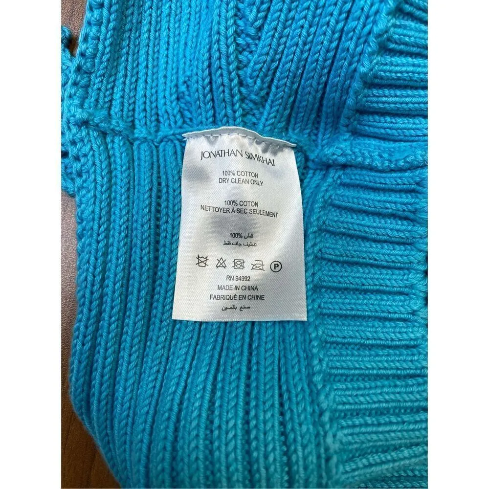 Jonathan Simkhai NWT Ofira Patchwork Top in Laguna Size L Blue Size L - Image 10