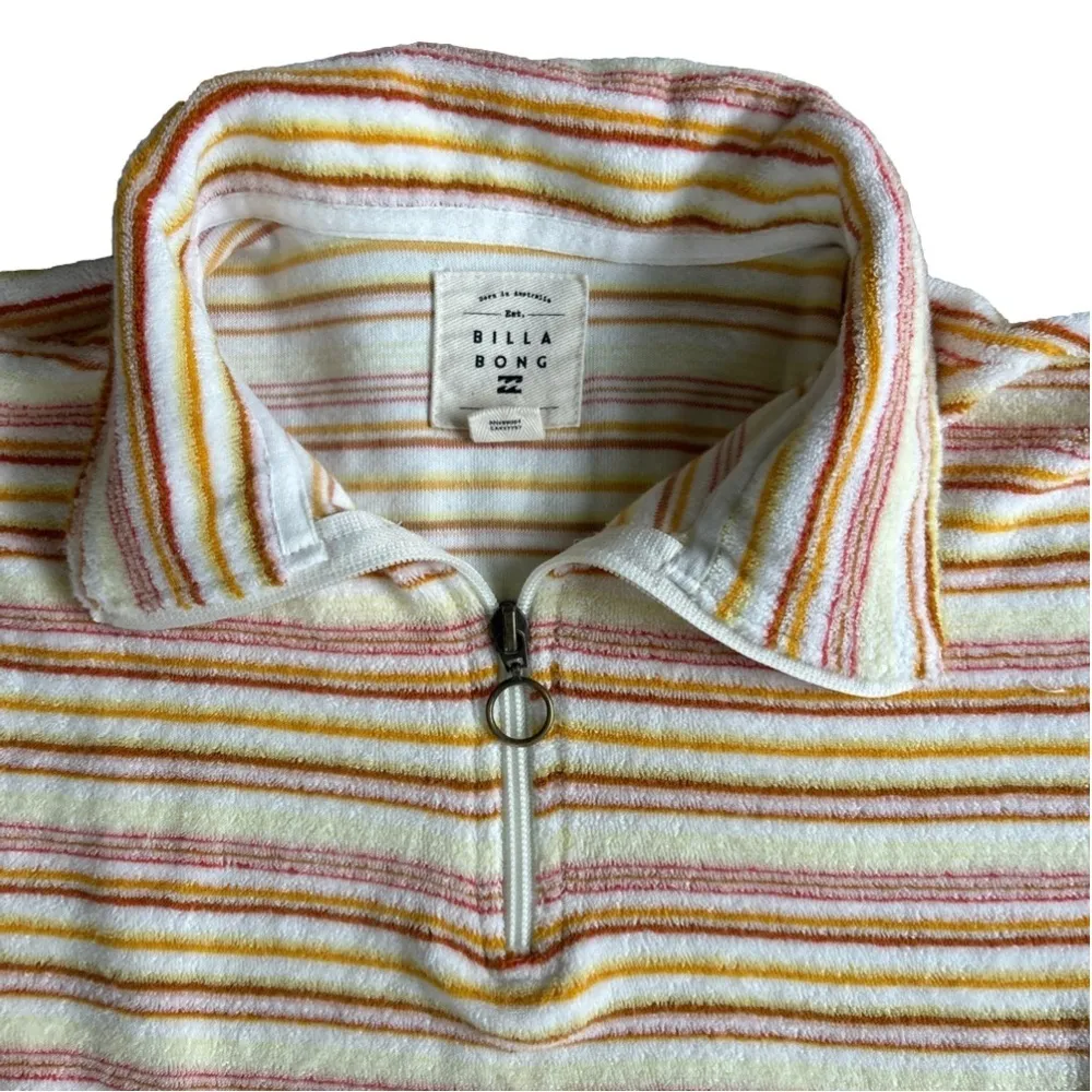 Billabng retro 90s 1/2 zip terry cotton relaxed fit sweatshirt size L - Image 6