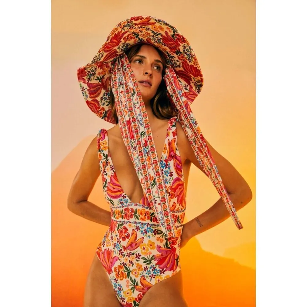 💕FARM RIO💕 Spring Bananas One Piece Swimsuit ~ Spring Bananas Print XS NWT - Image 6