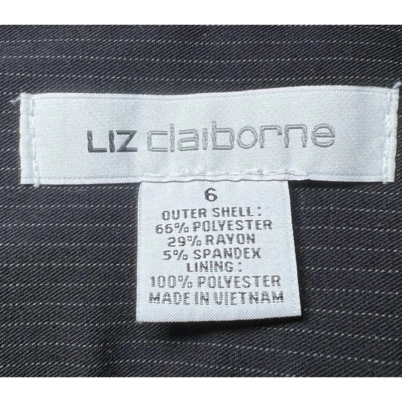 Liz Claiborne Pencil Skirt Womens 6 Black Pinstripe Career Office Professional - Image 4