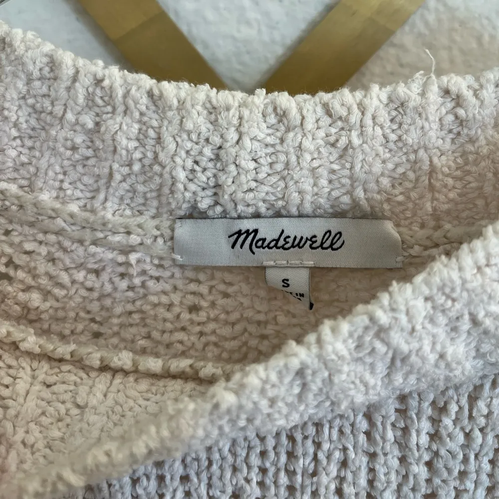 Madewell Loop-Edge Pullover Sweater Small Boucle Fringe Ivory - Image 7