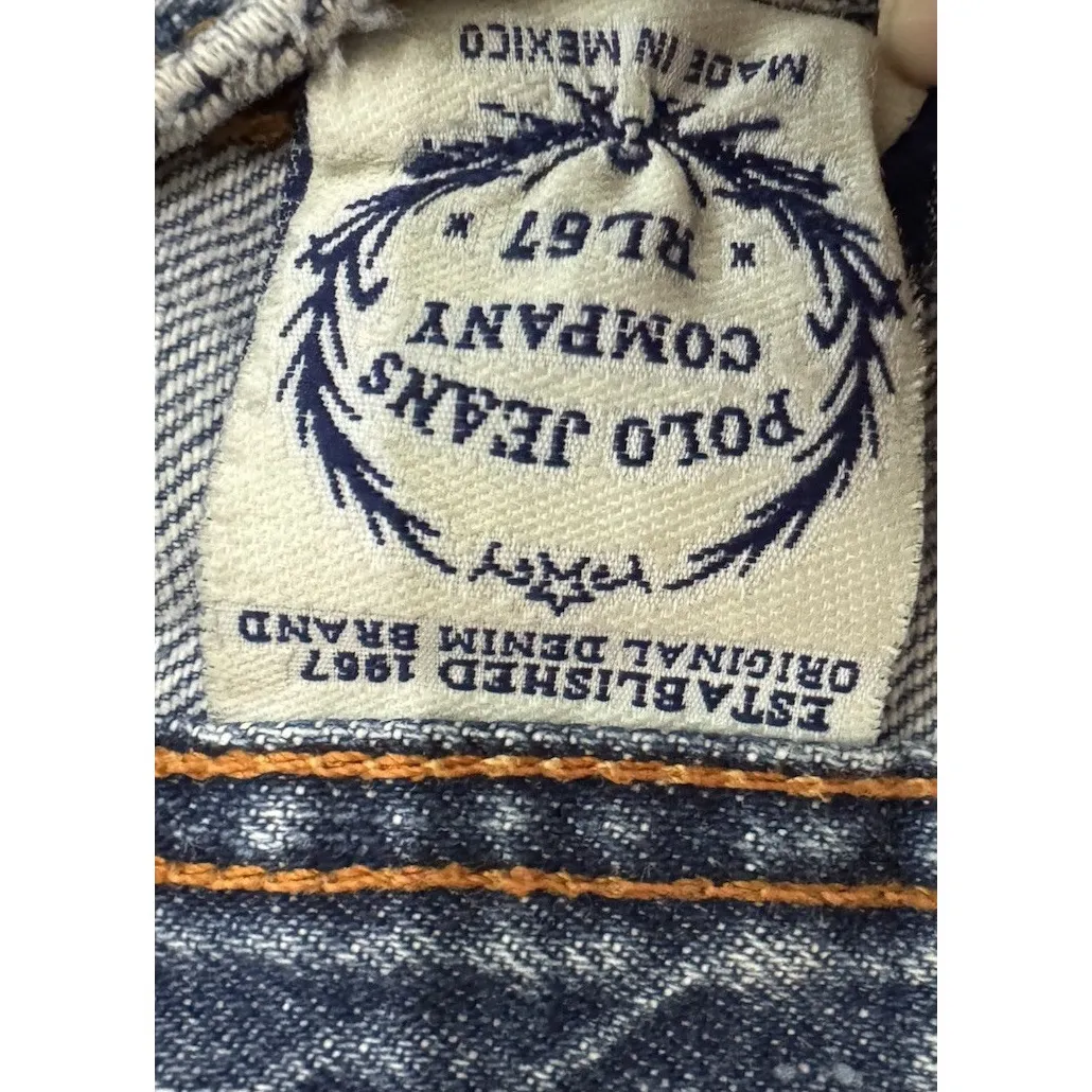 Y2KPolo Jeans Denim Women's Sz 6 28 Stretch Saturday Cropped Jean RL 67 Wide Leg Blue - Image 4