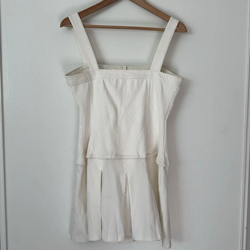 NWT Daily Practice Anthropologie S White Button-Front Pleated Tennis Dress - Image 5
