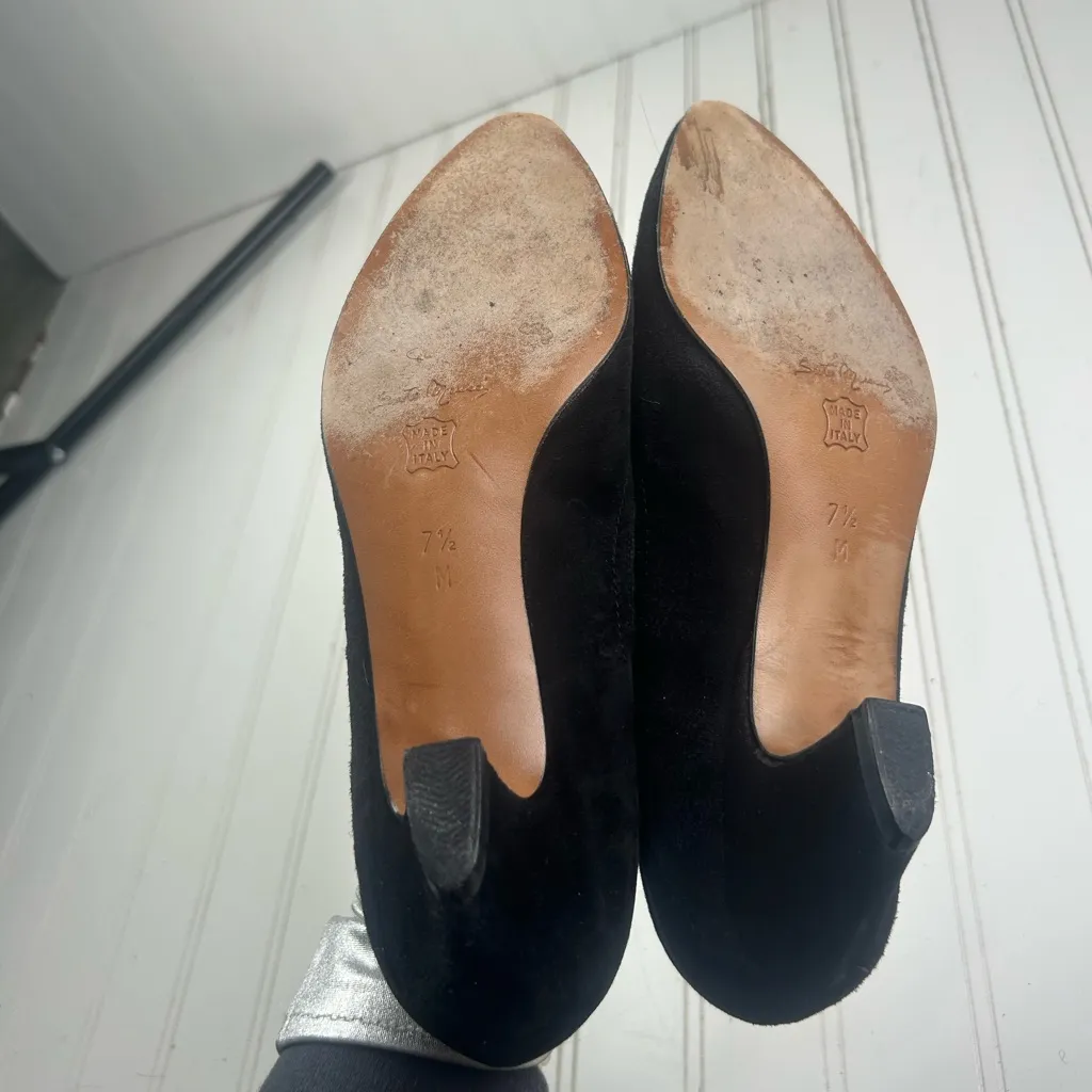 Sesto Meucci Rare Vintage Black Suede Point Toe Pumps Italy Women’s Size 7.5 - Image 10