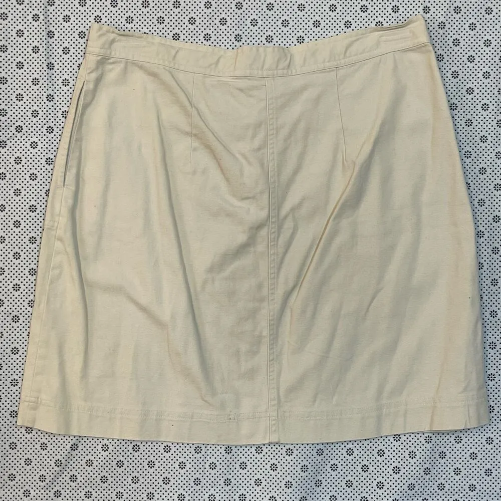 Christopher & Banks Size 12 Khaki Stretch Skirt Drawstring Waist Casual - Image 3