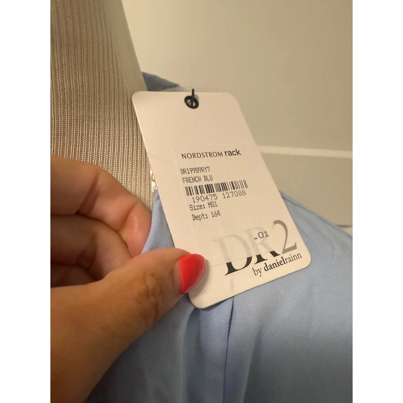 DR2 by Daniel Rainn French Blue Ruffle‎ Long Sleeve Button Down Shirt - Image 3