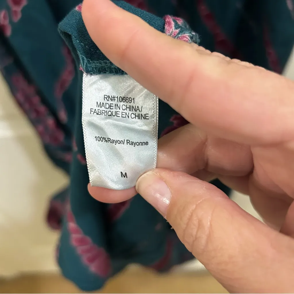 Young, Fabulous & Broke YFB Tie Dye Teal & Pink Maxi Dress Size Medium *no belt - Image 7