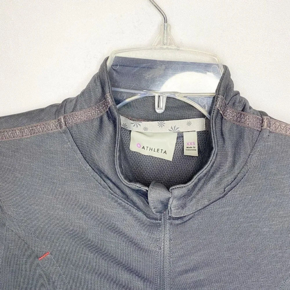 NWOT Athleta Jacket Womens XXS Gray Full Zip Long Sleeve Running Yoga Stretch - Image 2
