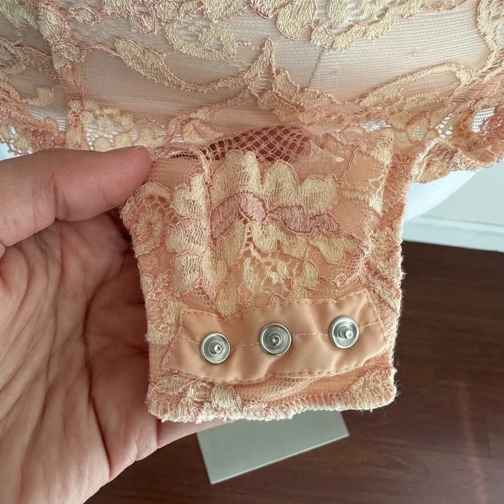 La Perla Bodysuit XS Lace Vintage Bustier Coquette Romantic Boudoir Italy Pin Up - Image 14