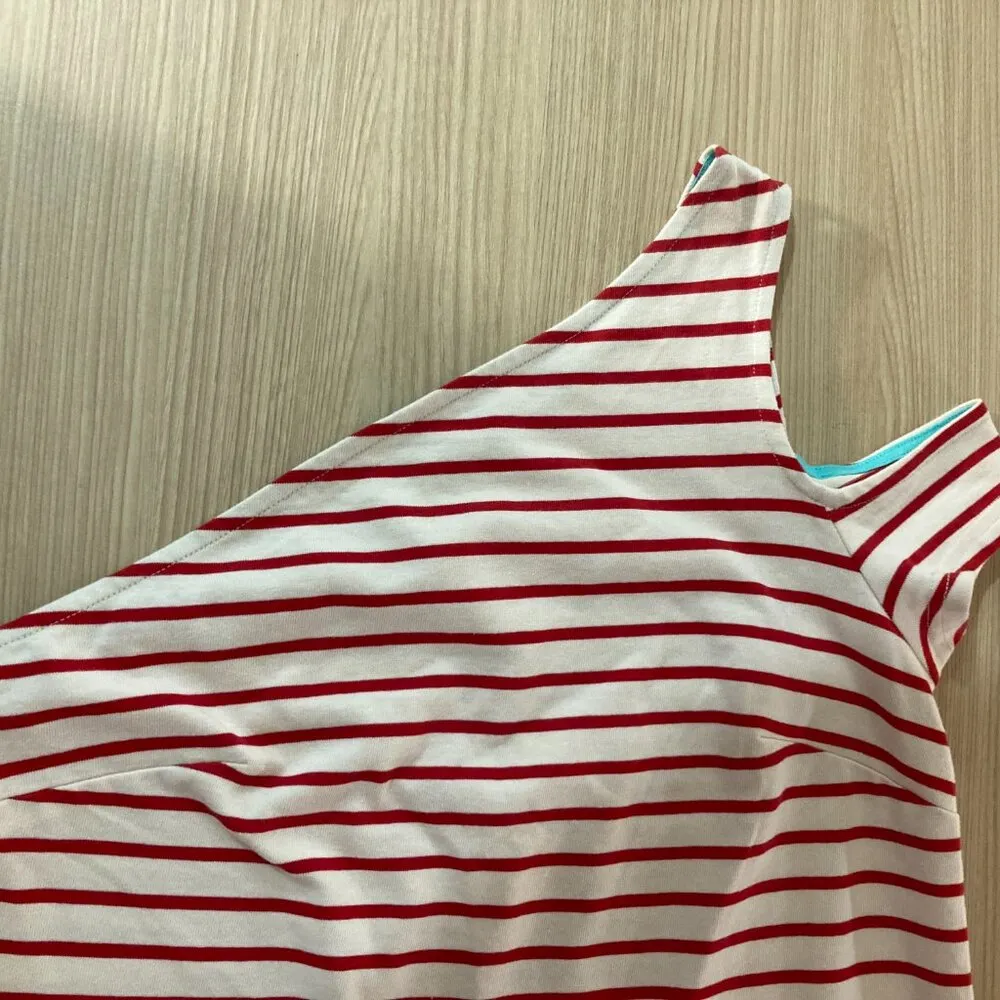 Maeve White and Red Striped Asymmetrical Dress XS Xtra Small NWT Anthropologie - Image 2