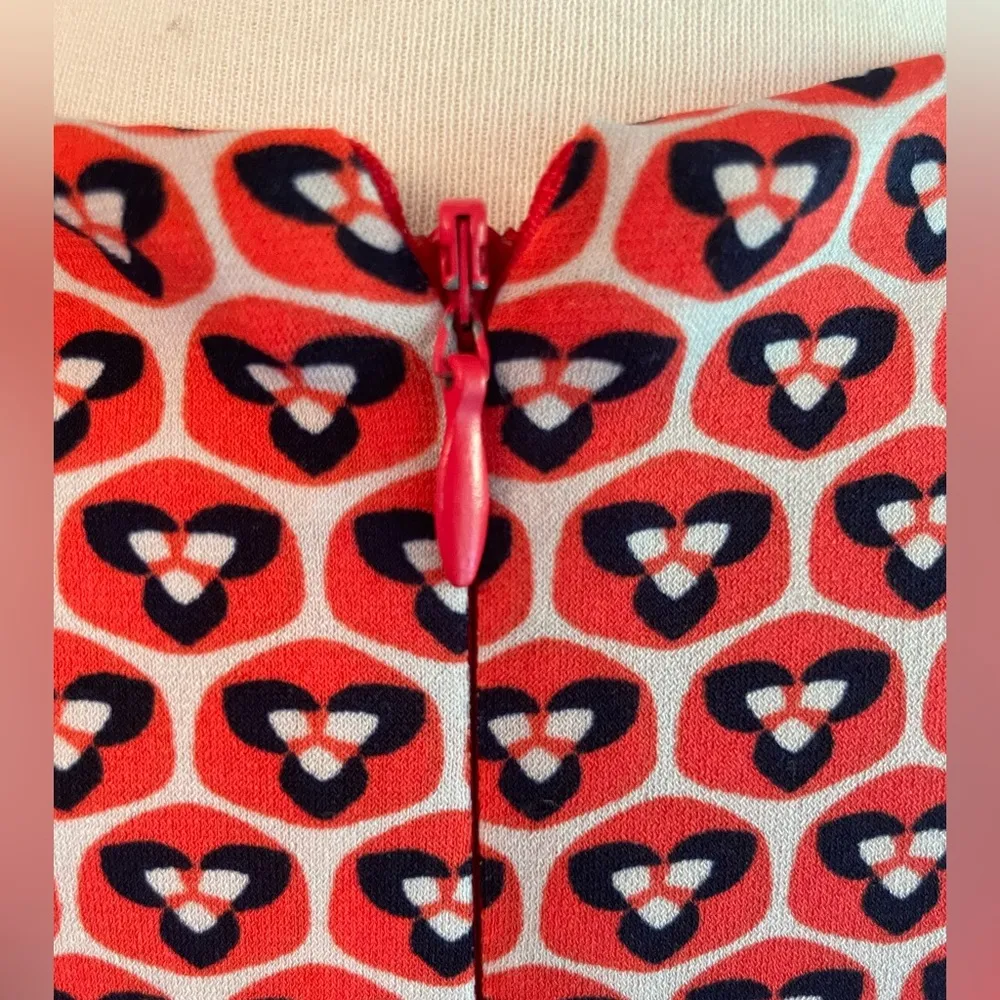 Taylor Geometric Patterned Navy & Orange Partially Lined Maxi Dress Size 4 - Image 5