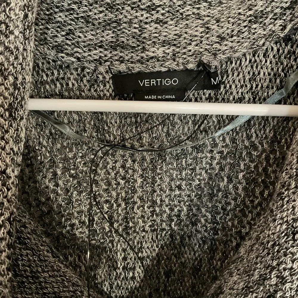 Vertigo Women Sweater Small Beige Gold Shimmer Cowl
Neck Dolman Party Event SZM - Image 4