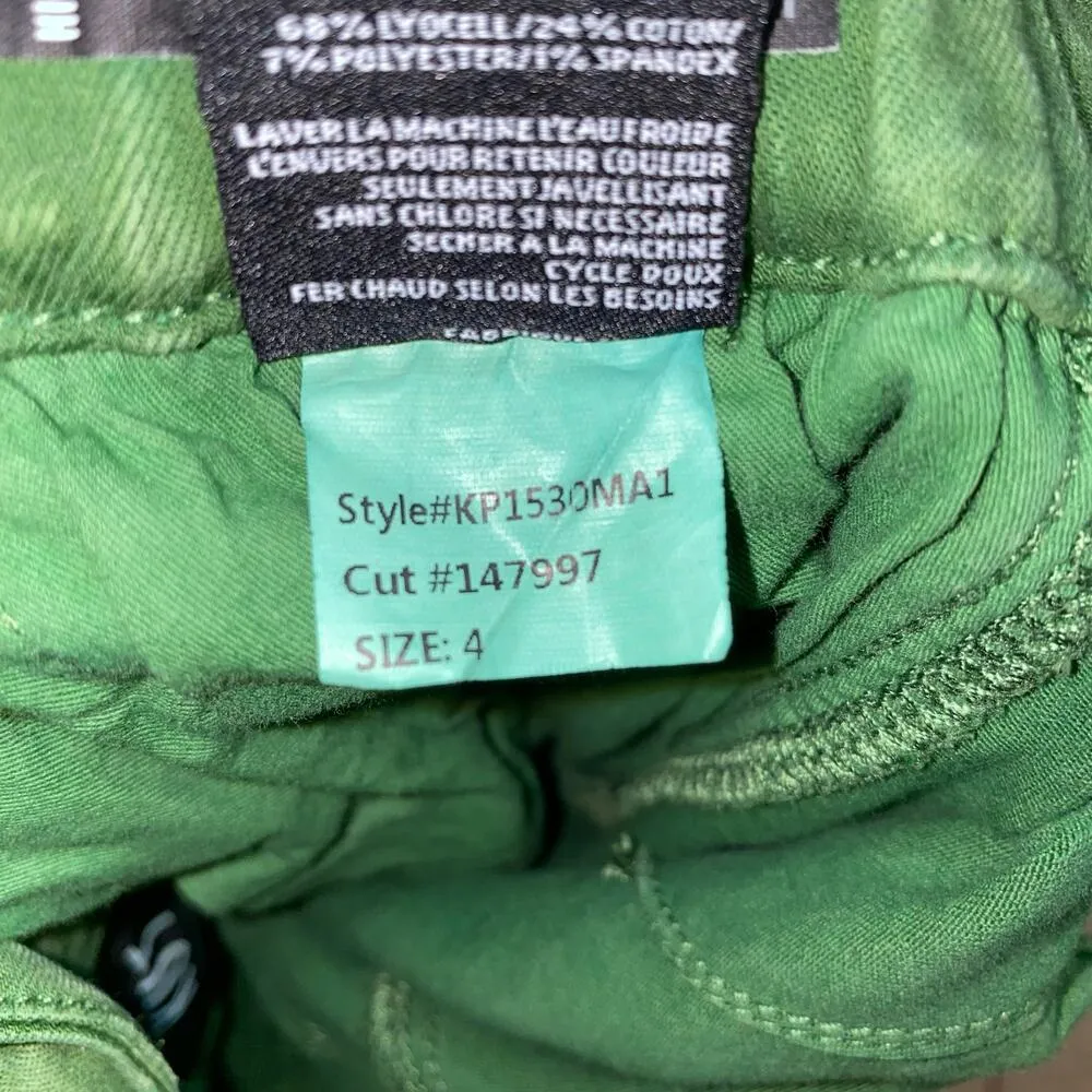 Kut From The Kloth Rachel High Rise Paperbag Waist Green Straight Leg Jeans Sz 4 - Image 9