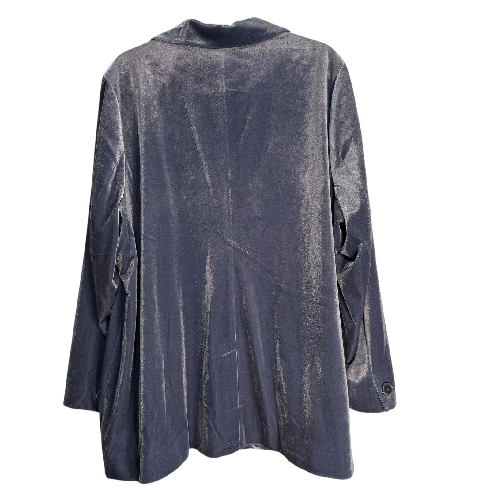 Soft Surroundings Velvet Blazer Jacket Womens 2X Gray Shawl Collar Pockets - Image 7