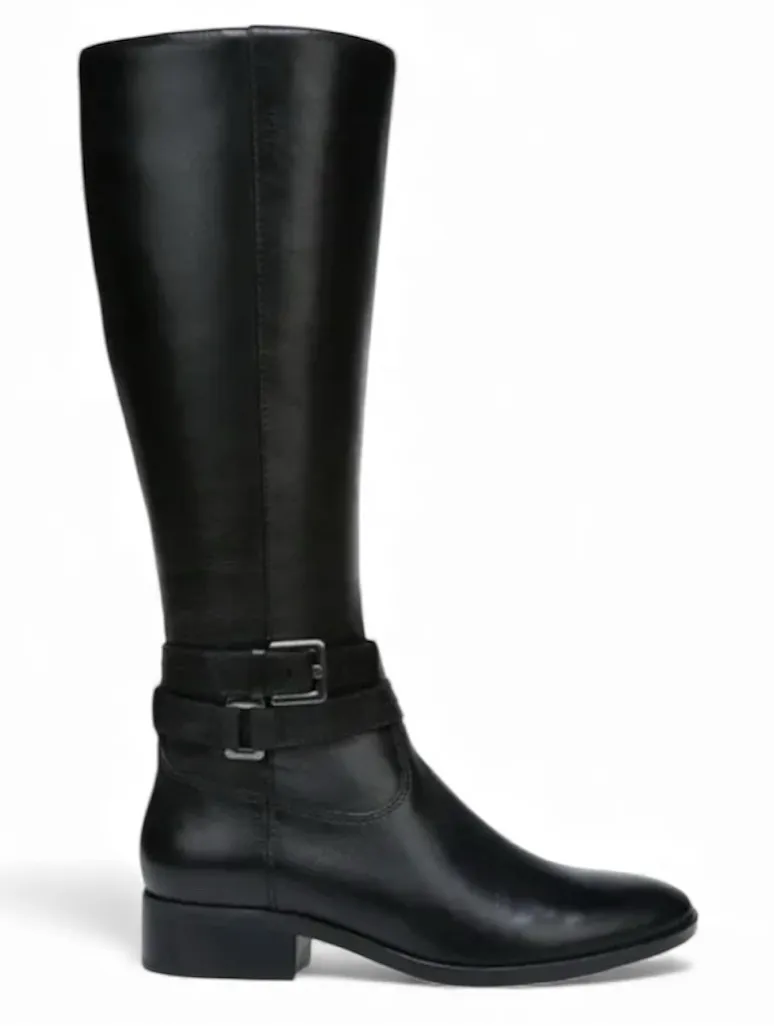 NATURALIZER Reid Black Leather Knee High Boots Size 6 Equestrian Fall Winter - Image 1