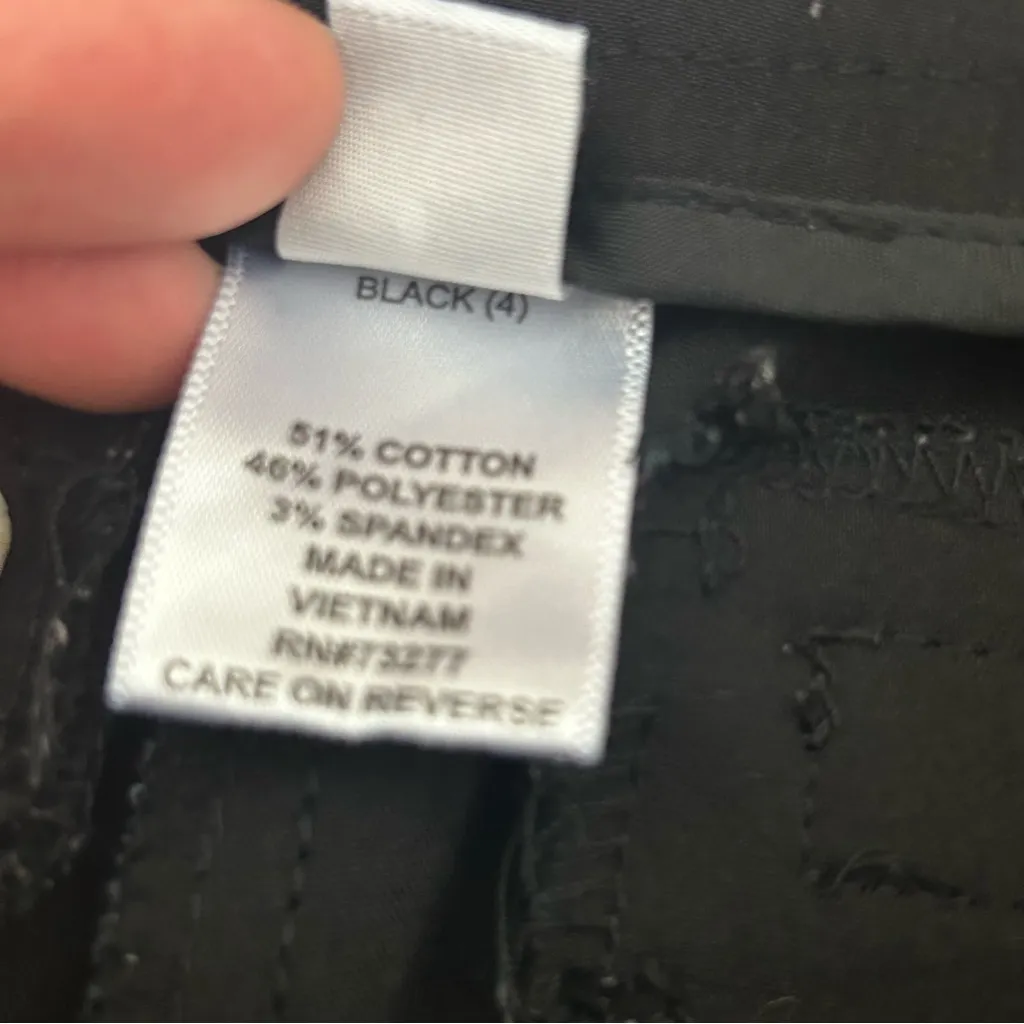 ELLE Black Dress Pants Casual Work Easy Care Fit And Flare Size 4 - Image 5