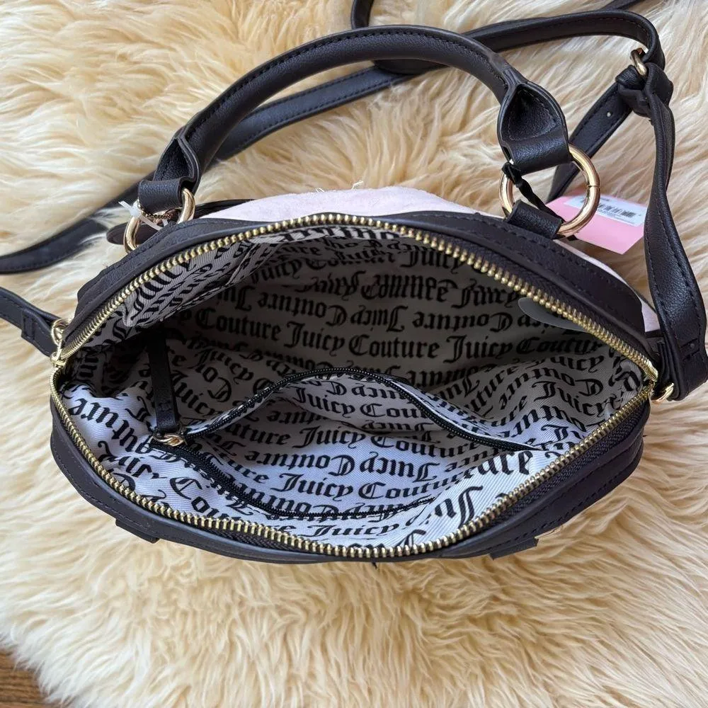 Juicy Couture velour pink and brown faux leather crossbody - Image 6
