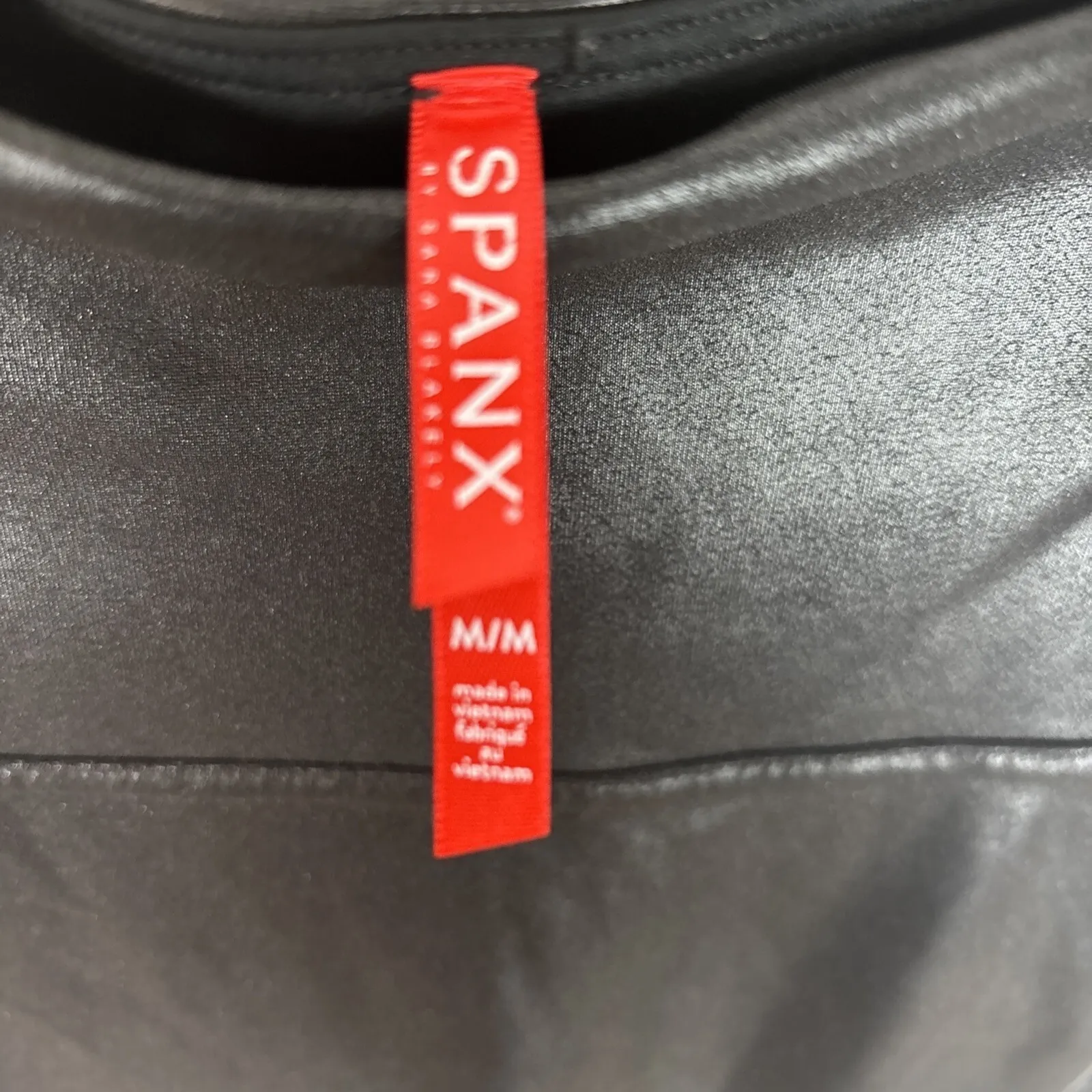 Spanx Black Faux Leather Moto Leggings Women's Sz M Stretchy 20136R Pullon - Image 8