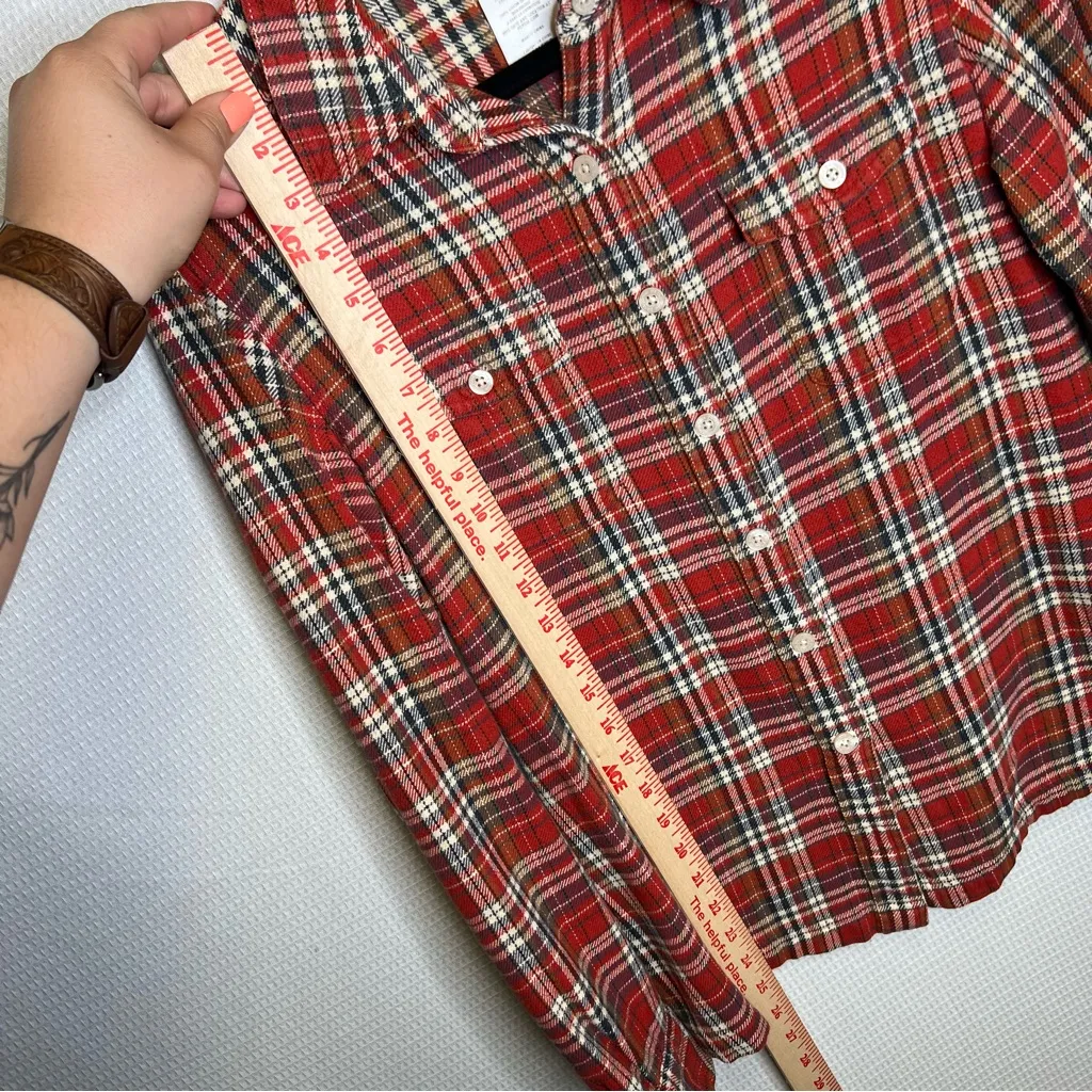 Patagonia | Size 6 Flannel Orange Red Plaid Button‎ Down Shirt - Image 4