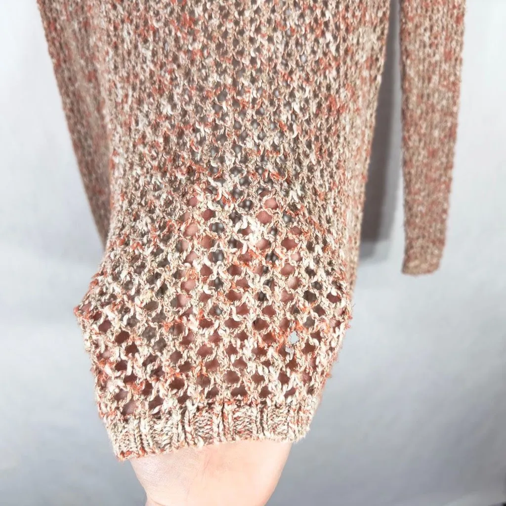 Lafayette 148 New York Size Medium Sweater Pullover Linen Tan Orange‎ Net 1552 - Image 5