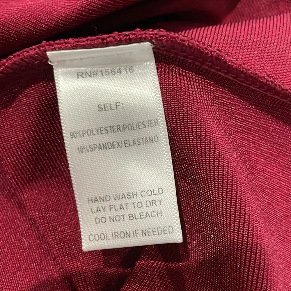 WOW Couture Bandage Pencil Skirt Burgundy Size Small - Image 6