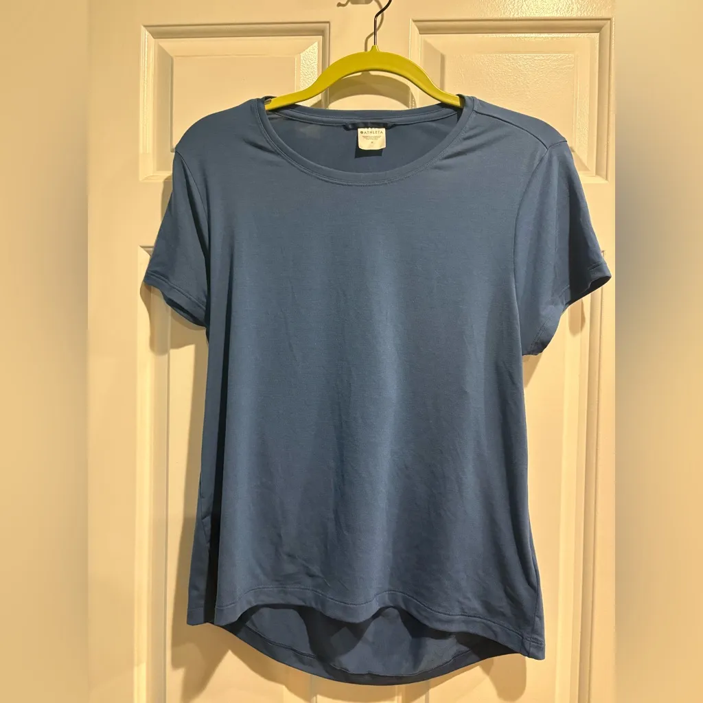 Athleta Air Out Cinch Tee top blue sz M - Image 3