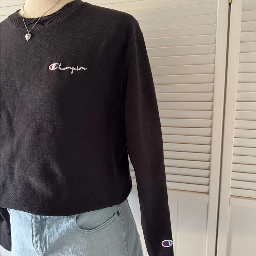 Champion  Black Logo Crewneck Sweater - Image 3