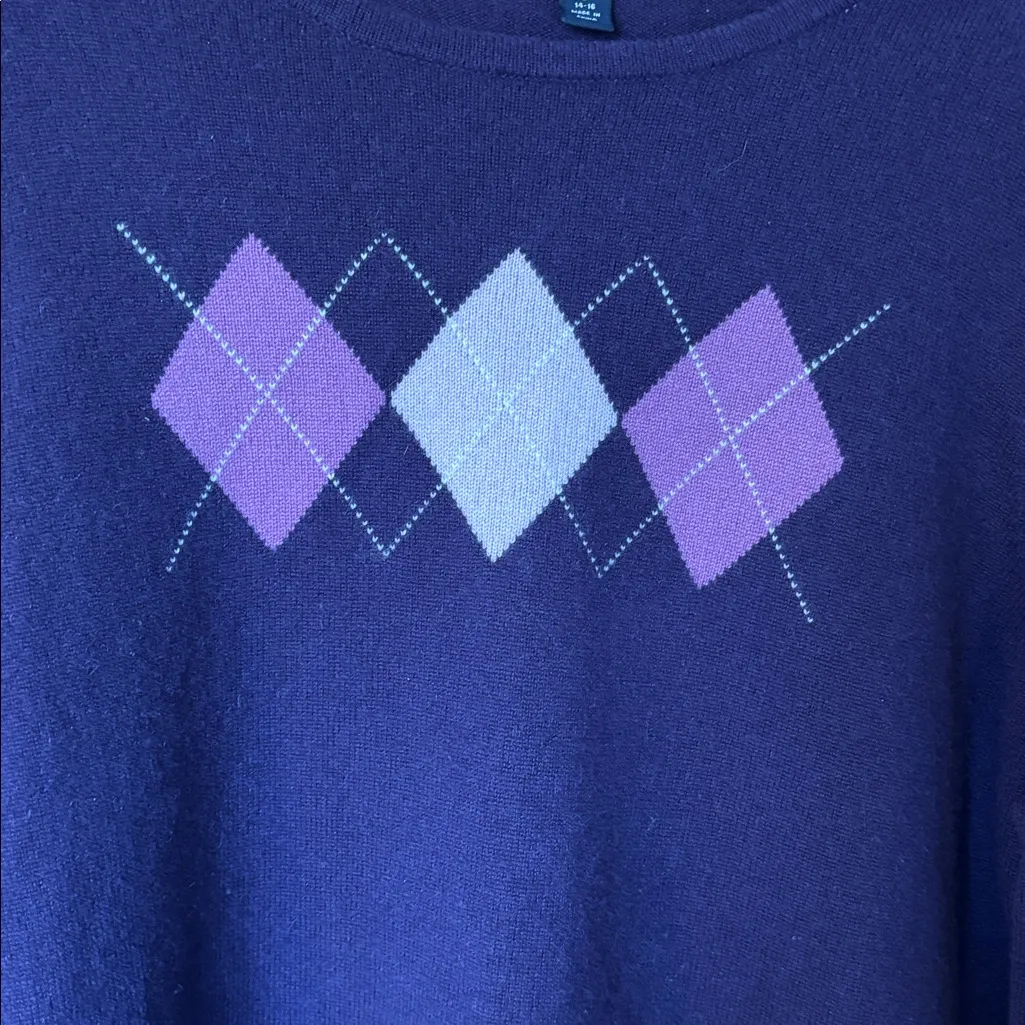 Lands' End  Deep Purple Sweater Size Large - Image 2