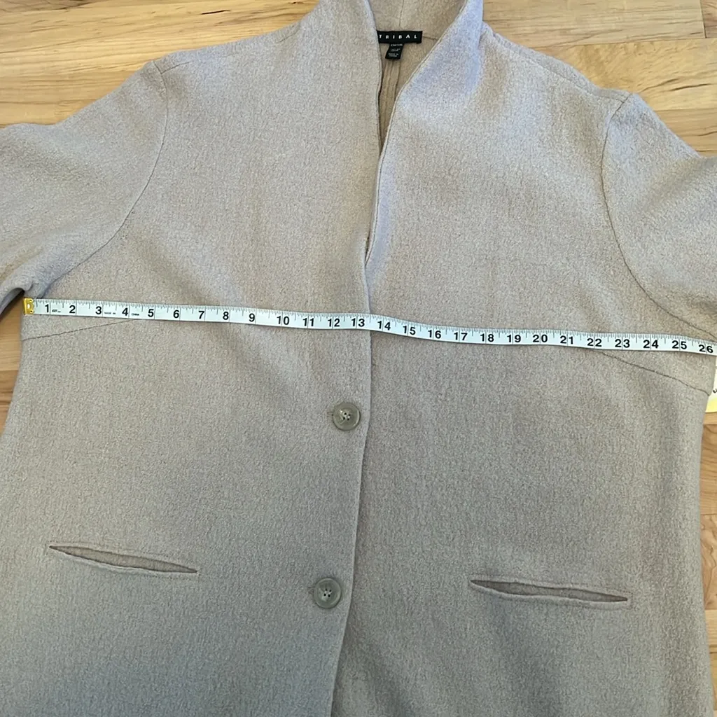 🆕 Tribal Oatmeal Mix Long Wool Coat - Image 6