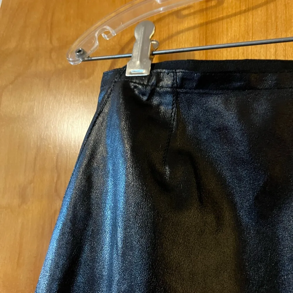Max Mara Womens Black Genuine Leather Skirt Luxury Designer Made In Italy Size 8 - Image 3