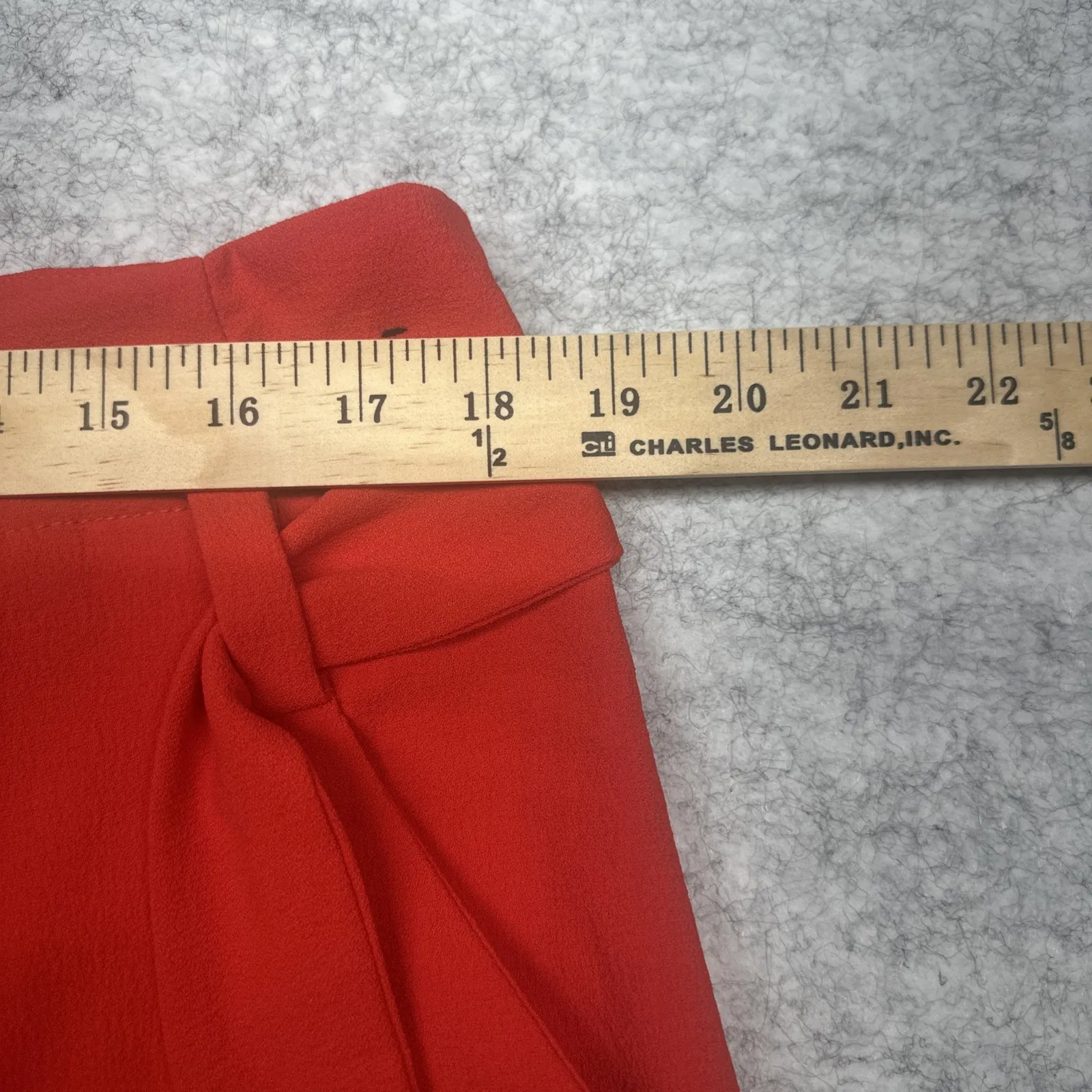 7th Avenue New York And Company Women's Pant 14 Red W/Belt Straight Leg Polyster - Image 5